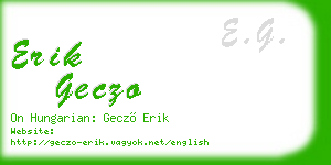 erik geczo business card